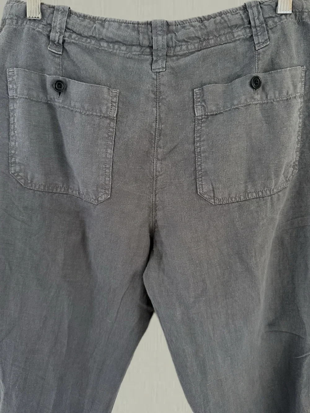 Hartford Slim Men's Light Gray Linen Drawstring Chinos French